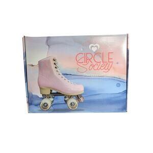 Circle Society Roller Skates Sparkly Pink Women's Size 6 Classic Lace-Up Style